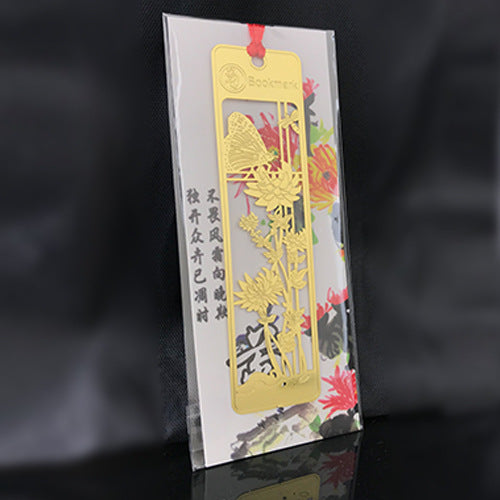 Hollow Metal Plum, Orchid, Bamboo, and Chrysanthemum Bookmark